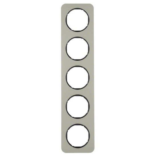 П'ятимісна рамка Berker R.1 10152104 (нержавіюча сталь/чорна)