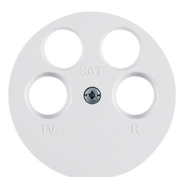 Накладка TV розетки Berker Rx 14842089 4 виходи (полярна білизна)