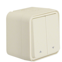 Двоклавішний вимикач жалюзі Berker W.1 30753522 IP55 (полярна білизна)