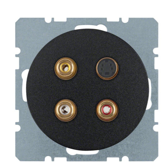 Розетка Berker Rx 3315322045 RCA/S-Video (чорна)