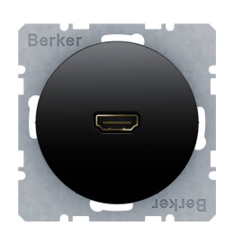 HDMI розетка 3315432045 підключення штекера під кутом 90° Berker Rx 3315432045 (чорна)
