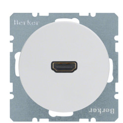 HDMI розетка 3315432089 підключення штекера під кутом 90° Berker Rx 3315432089 (полярна білизна)