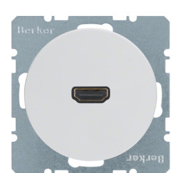 HDMI розетка 3315432089 підключення штекера під кутом 90° Berker Rx 3315432089 (полярна білизна)