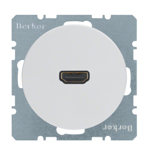 HDMI розетка 3315432089 підключення штекера під кутом 90° Berker Rx 3315432089 (полярна білизна)