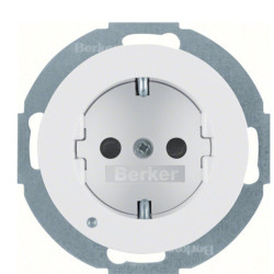 Розетка Berker Rx 41092089 із захистом від дітей із заземленням та з підсвіткою (полярна білизна)