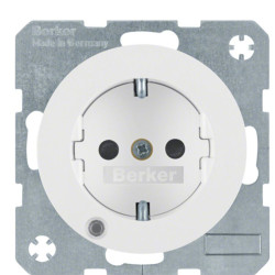 Розетка Berker Rx 41102089 із заземленням та з підсвіткою (полярна білизна)