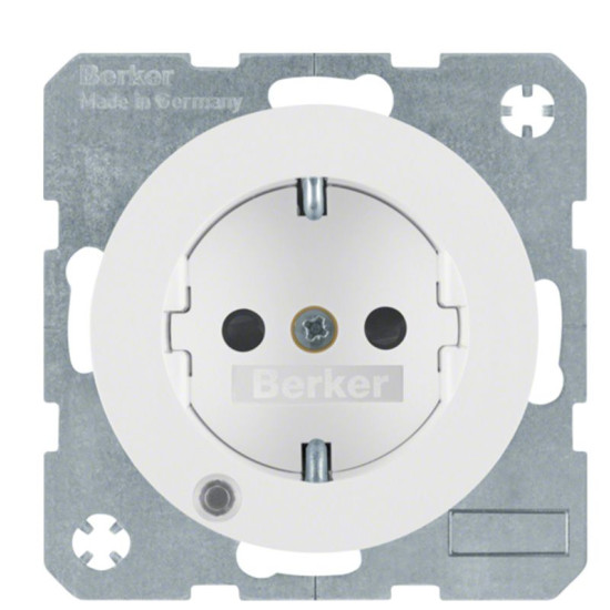 Розетка Berker Rx 41102089 із заземленням та з підсвіткою (полярна білизна)