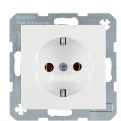 Розетка Berker S.1/Bx 41431909 із заземленням (матова полярна білизна)