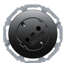 Похила розетка Berker Rx 47272045 із заземленням (чорна)