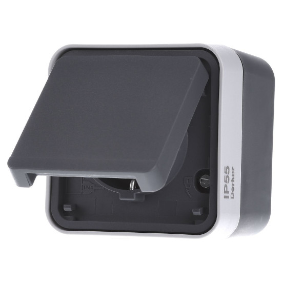 Розетка із з/к та кришкою Berker W.1, IP55