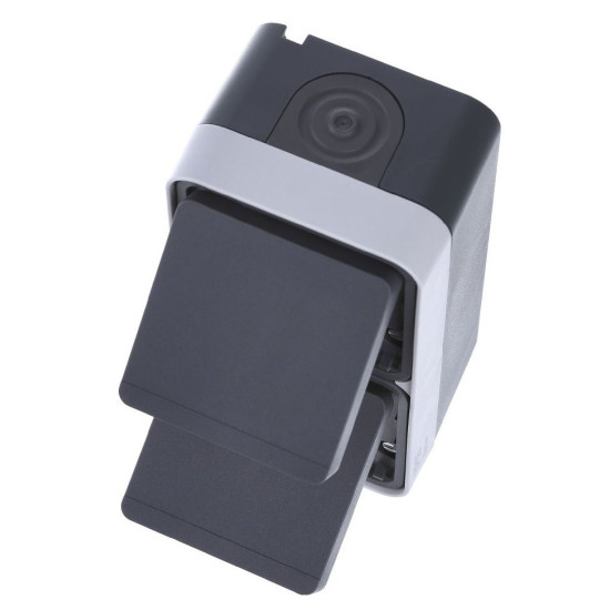 Подвійна вертикальна розетка із з/к IP55, сіра, 16А/250В W.1
