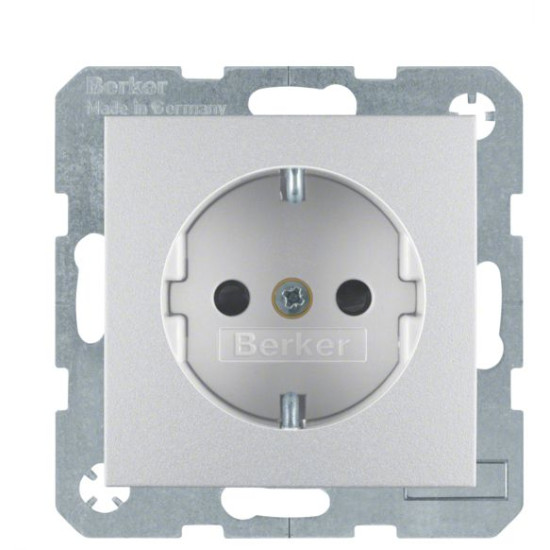 Розетка із захистом від дітей, алюмінію, 16А/250В Berker B.3/B.7
