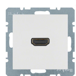 Розетка HDMI, підключення ззаду під кутом 90 градусів, полярна білизна Berker S.1