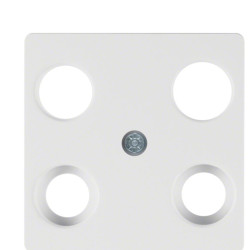 Накладка для антеної розетки 4 отвори, полярна білизна матова Berker S.1/B.3/B.7