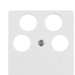 Накладка для антеної розетки 4 отвори, полярна білизна матова Berker S.1/B.3/B.7