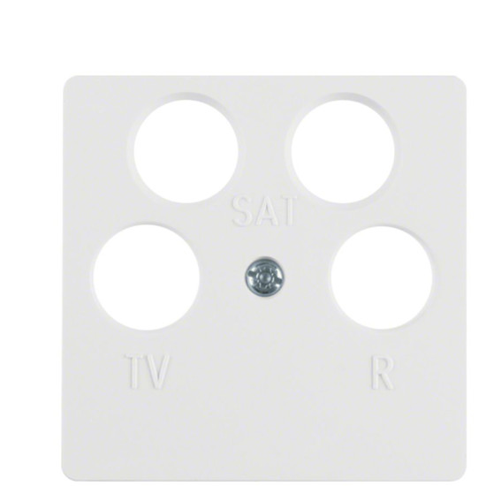 Накладка для антеної розетки 4 отвори, полярна білизна матова Berker S.1/B.3/B.7