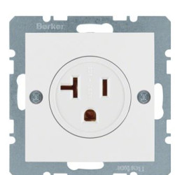 Розетка Євро-американська, полярна білизна матова, 16А/250В Berker S.1/B.3/B.7
