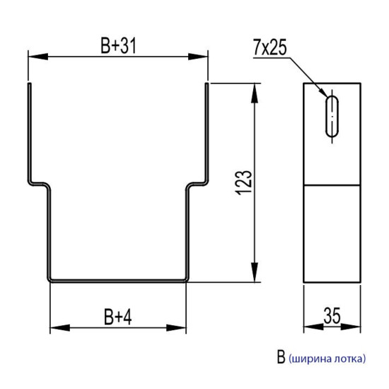 Скоба для підвішування DKC BMS1020 STS 200 (низ)