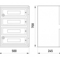 Шафа ударостійка e.plbox.500.700.245.88m.blank E.Next