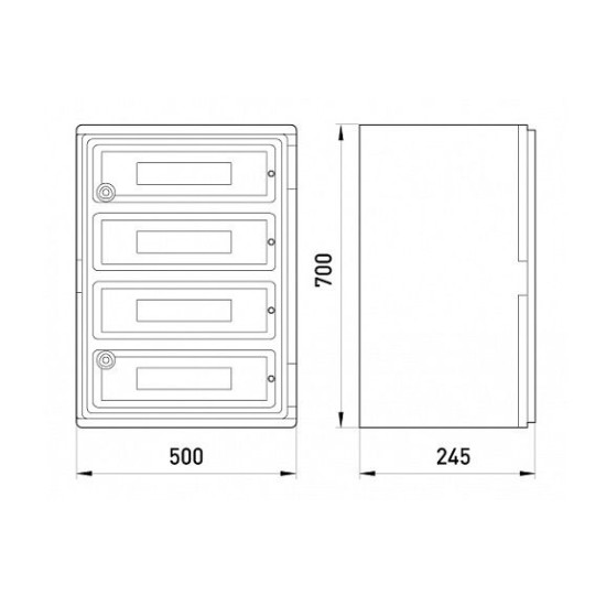 Шафа ударостійка e.plbox.500.700.245.88m.blank E.Next