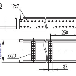 Сходовий лоток DKC LL1050 100х500х3000мм