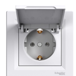 Розетка з кришкою Asfora біла, EPH3100121