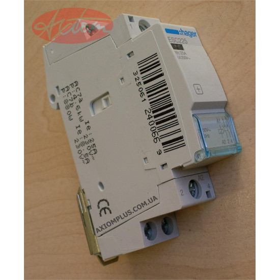 Контактор Hager 25A ESC225 (2НВ, 230В) 1м