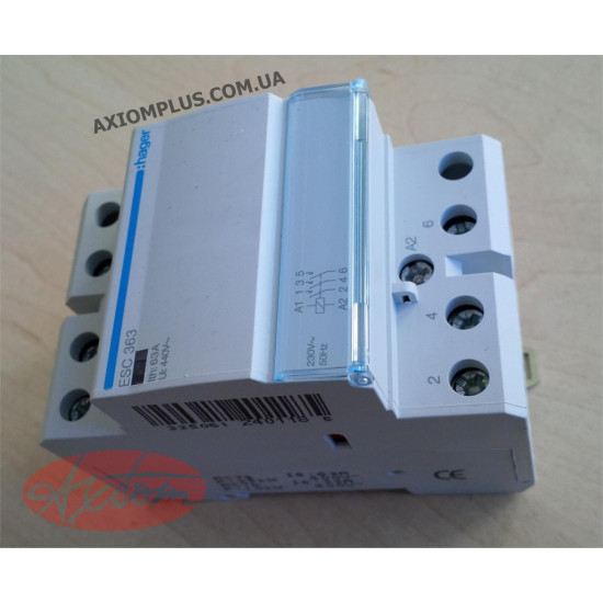 Контактор 63A ESC363 (3НВ, 230В) 3м Hager