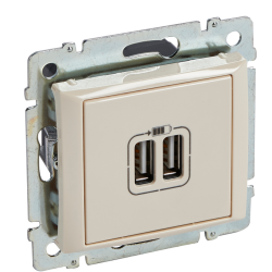 Механізм розетки 2хUSB Legrand Valena слонова кістка