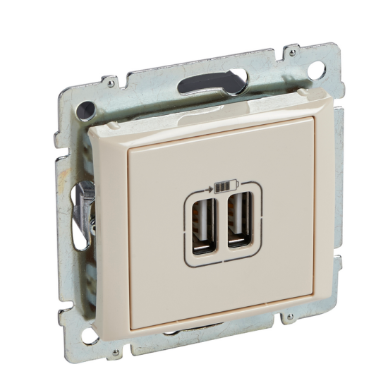 Механізм розетки 2хUSB Legrand Valena слонова кістка