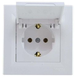 Розетка з кришкою Asfora біла, EPH3100121