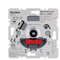 Поворотно-натискний світлорегулятор Berker 2873 20-500Вт