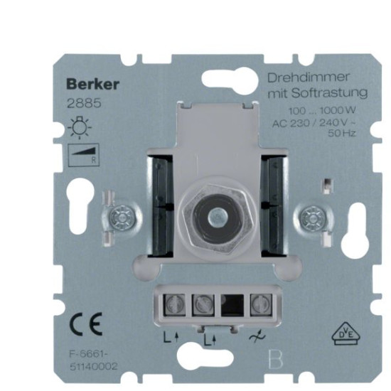 Поворотно-натискний світлорегулятор Berker 2885 100-1000Вт