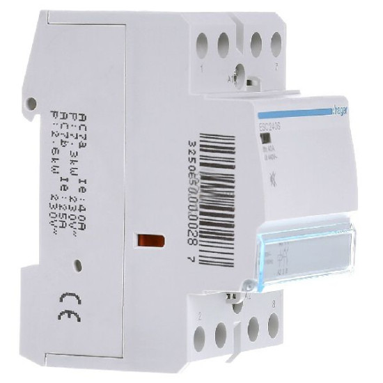 Модульний контактор ESC240S (40A, 2НО, 230В) Hager