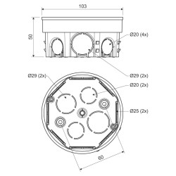 Розподільна коробка Kopos KO 97/5 (8595057600164) 103х50мм