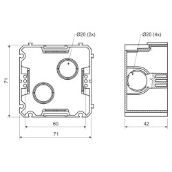 Розподільна коробка Kopos KP 67x67 (8595057600072) 71х71х42мм