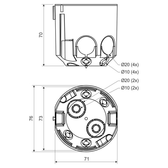 Коробка під розетку Kopos KPR 68/71L