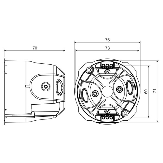 Коробка під розетку Kopos KPRL 68-70/LD