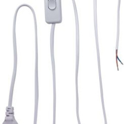 Вилка електрична зі шнуром Enext e.wire. switch/plug. white