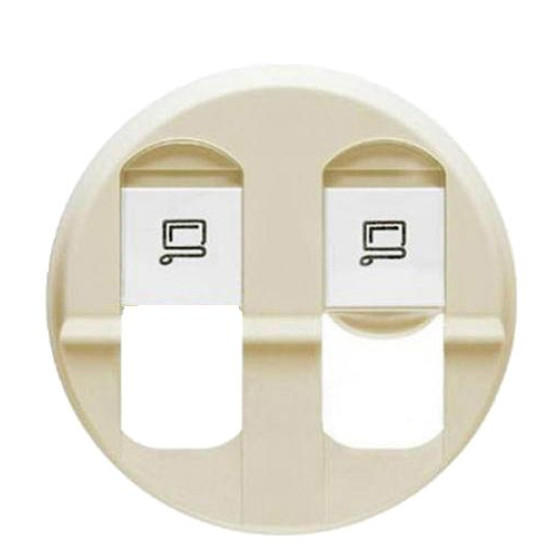 Панель розетки 2xRJ45 кат.6 (для UTP/FTP/SFTP) Legrand Celiane слонова кістка