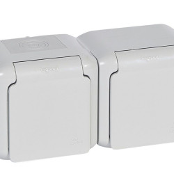 Розетка 2X2К+З Legrand Forix сіра