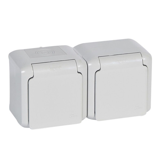 Розетка 2X2К+З Legrand Forix сіра