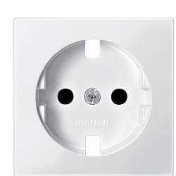 Накладка Schneider Electric Merten System M MTN2330-0319 із заземленням та із захисними шторками (полярно білий)