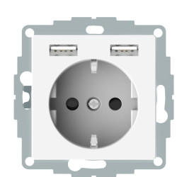 USB розетка Schuko Schneider Electric Merten System M MTN2366-0319 2 USB (полярно білий)