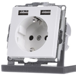 USB розетка Schuko Schneider Electric Merten System M MTN2366-0319 2 USB (полярно білий)