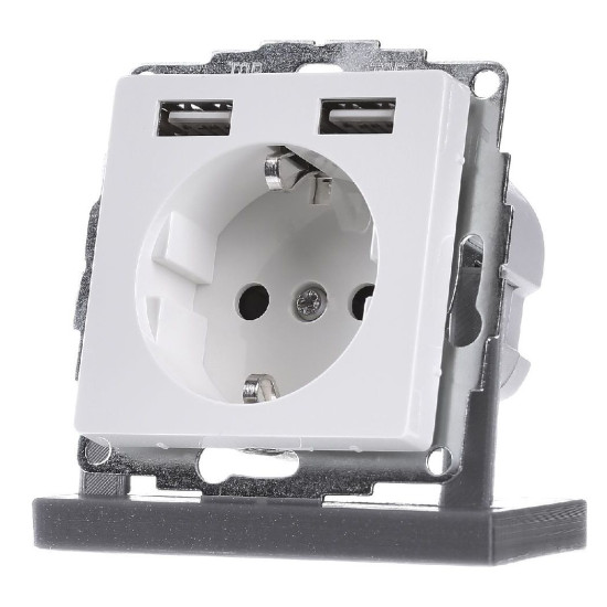USB розетка Schuko Schneider Electric Merten System M MTN2366-0325 2 USB (активно білий)