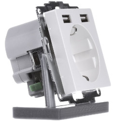 USB розетка Schuko Schneider Electric Merten System M MTN2366-0325 2 USB (активно білий)