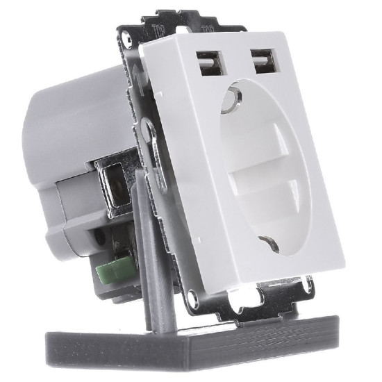 USB розетка Schuko Schneider Electric Merten System M MTN2366-0325 2 USB (активно білий)