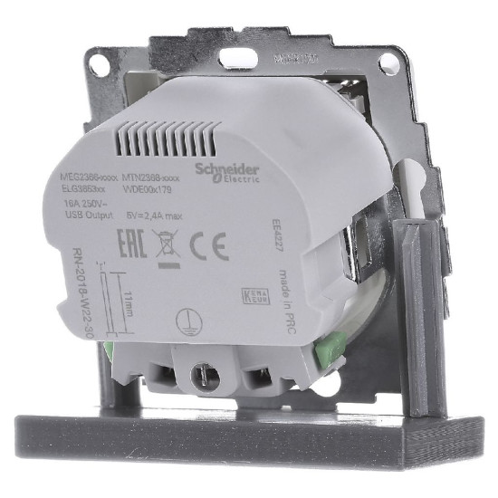 USB розетка Schuko Schneider Electric Merten System M MTN2366-0319 2 USB (полярно білий)