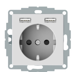USB розетка Schuko Schneider Electric Merten System M MTN2366-0325 2 USB (активно білий)
